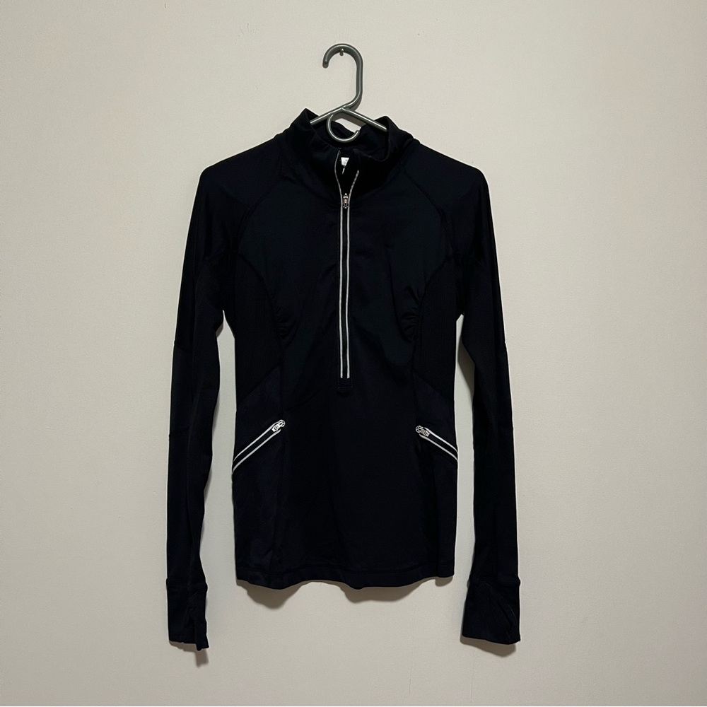 Lululemon Black Quarter-Zip Athletic Jacket size 6